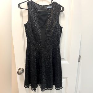 Ladies small black cocktail dress with sequins
